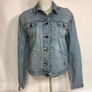 Levis jean jacket misses large distressed